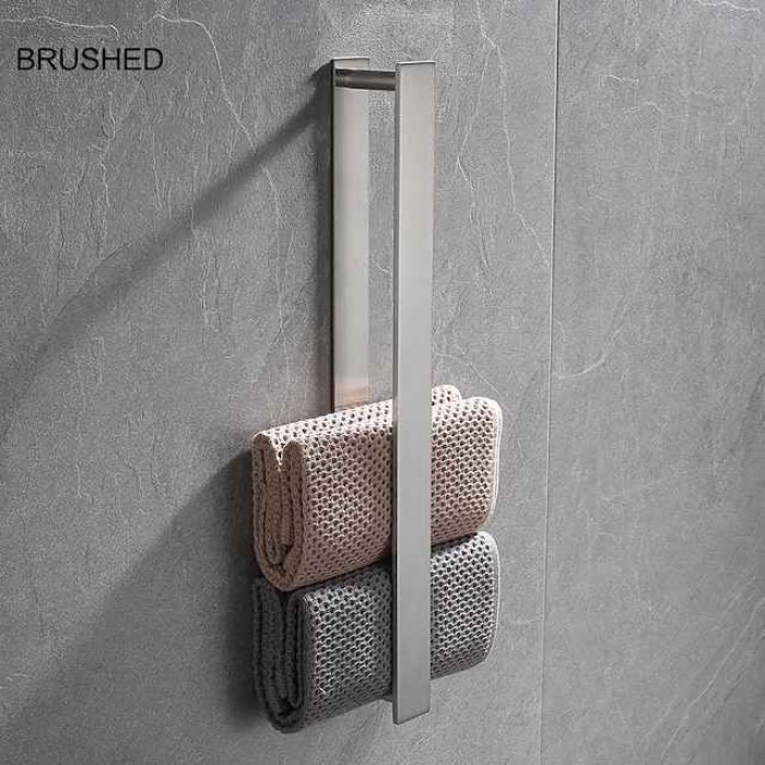 Towel Racks for Bathroom,Self-Adhesive Towel Bar Wall Mounted SUS304 Stainless Steel No Drill Towel Holders for Toilet Bathroom,Kitchen(Black/Chrome/Brushed Nickel)40cm