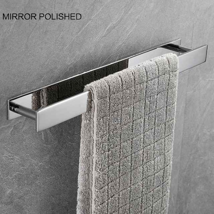 Towel Racks for Bathroom,Self-Adhesive Towel Bar Wall Mounted SUS304 Stainless Steel No Drill Towel Holders for Toilet Bathroom,Kitchen(Black/Chrome/Brushed Nickel)40cm