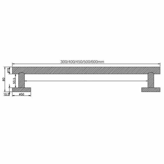 Towel Bar Stainless Steel Bathroom Shelf Single Rod Wall Mounted New Desig 1 pc 30/40/45/50/60cm