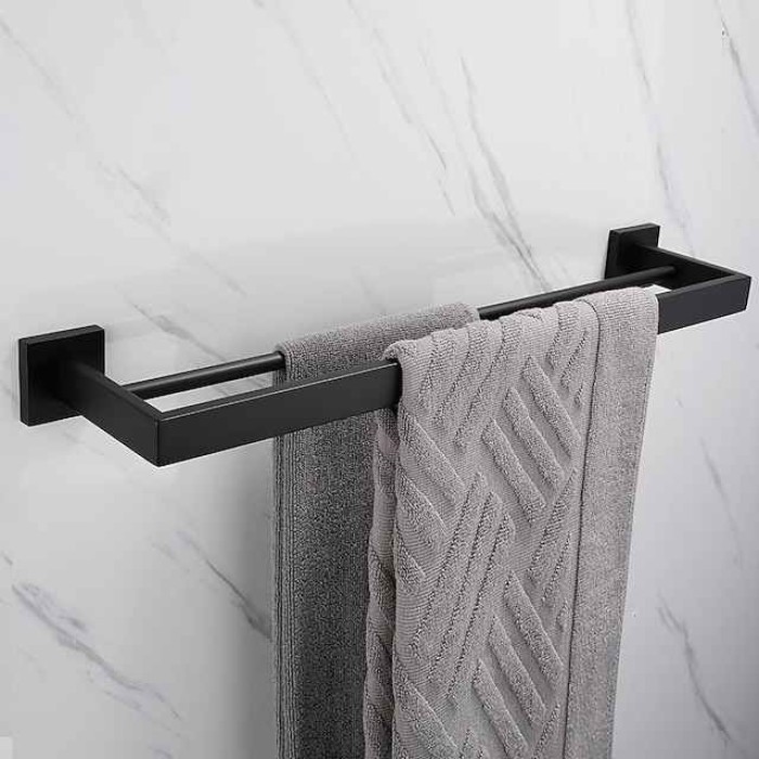 Bathroom Hardware Accessory Set,Stainless Steel  Contain with Towel Bar,Robe Hook, Toliet Paper Holder and Bathroom Rack Wall Mounted Polished/Brushed/Painted Finishes