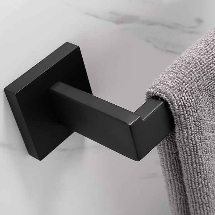 Bathroom Hardware Accessory Set,Stainless Steel  Contain with Towel Bar,Robe Hook, Toliet Paper Holder and Bathroom Rack Wall Mounted Polished/Brushed/Painted Finishes