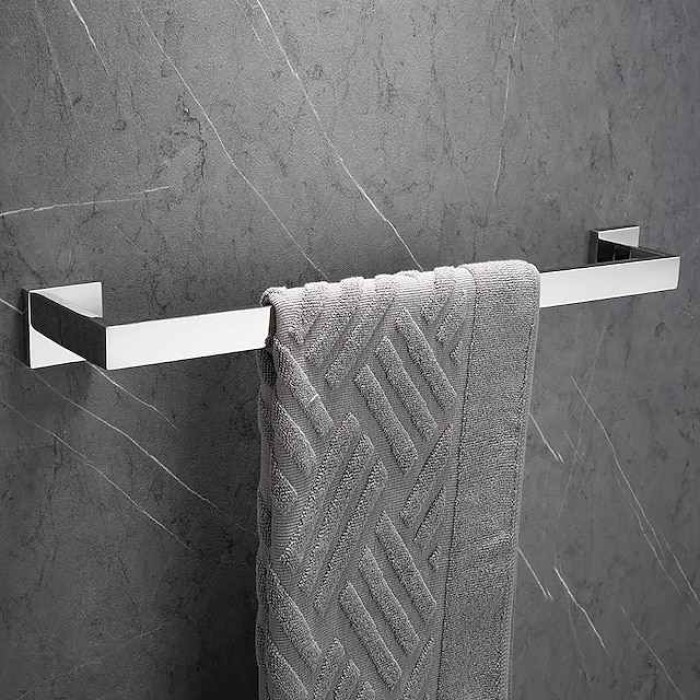 Towel Bar Stainless Steel Bathroom Shelf Electroplated New Design Bathroom Single Rod Wall Mounted 1PC Chrome and Painted Finish