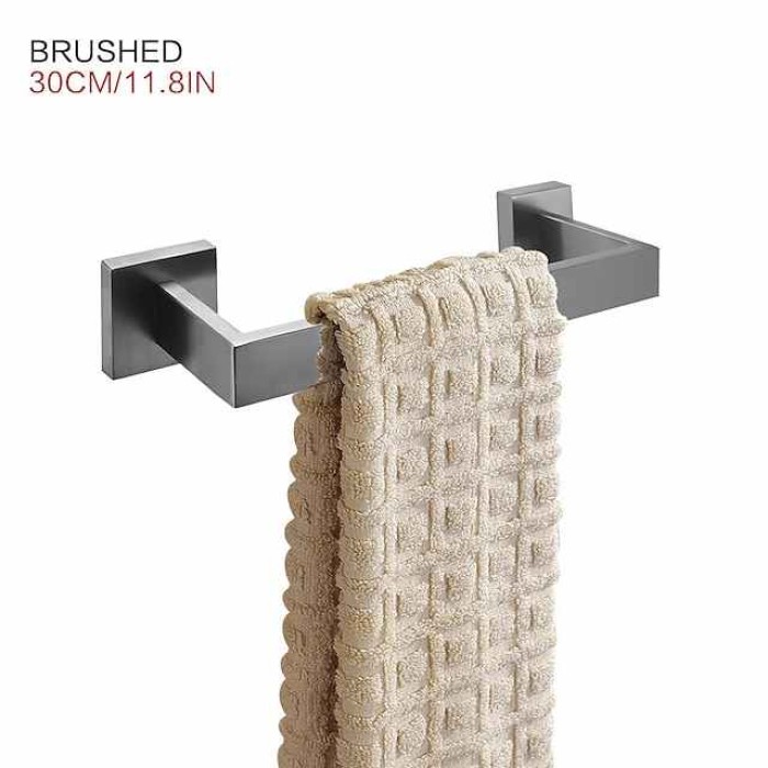 Towel Bar Stainless Steel Bathroom Shelf Electroplated New Design Bathroom Single Rod Wall Mounted 1PC Chrome and Painted Finish