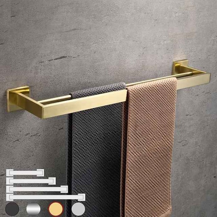 Towel Rack Holder for Bathroom,Stainless Steel Tower Bar Wall-mounted Bathroom Hardware Accessories Tower Bar 30-60cm(Black/Chrome/Golden/Brushed Nickel)