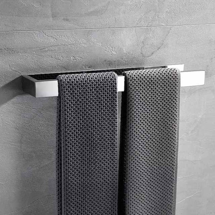 Bathroom Towel Bar,Self Adhesive Wall Mounted 304 Stainless Steel Single Bar Matte Black Silvery Bathroom & Kitchen Decoration