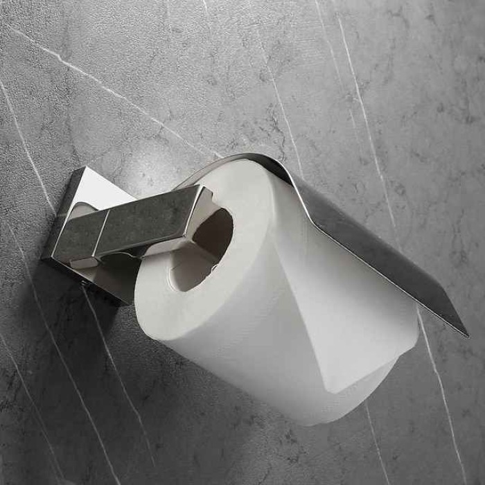 Toilet Paper Holder Stainless Steel Electroplated and Brushed Bathroom Roll Paper Holder Wall Mounted 1pc