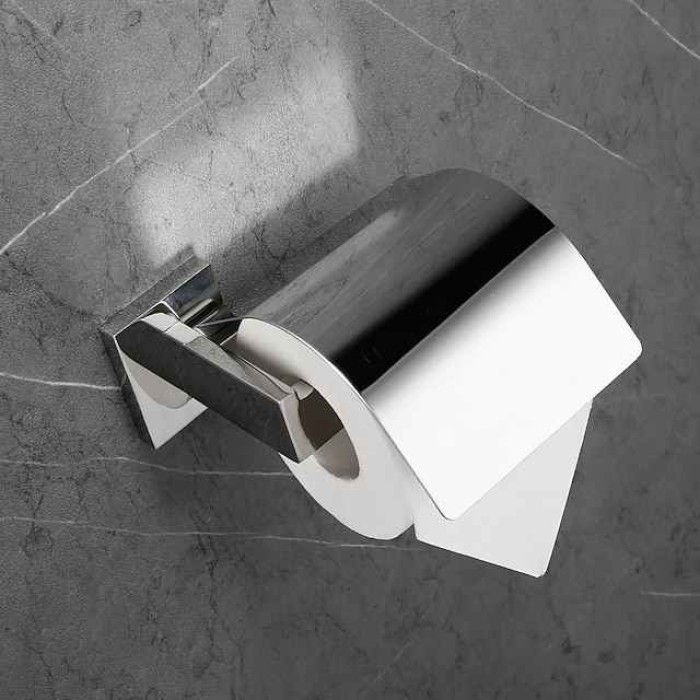 Toilet Paper Holder Stainless Steel Electroplated and Brushed Bathroom Roll Paper Holder Wall Mounted 1pc