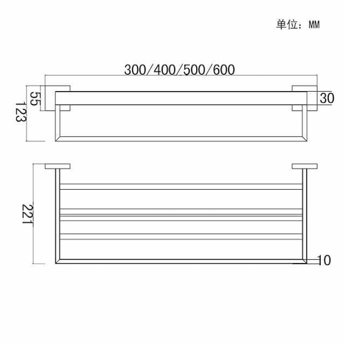 Towel Racks 2-Tiers Bathroom Shelf,Wall Mounted Stainless Steel Bathroom Hardware Use for Bathroom/Kitchen/Living Room 30-60CM(Black/Chrome/Golden/Brushed Nickel)