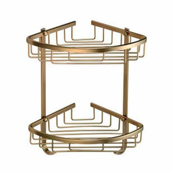 Multifunction Bathroom Corner Shelf with 2 Hooks Aluminum 2 Tiers Storage Rack for Toilet 1pc