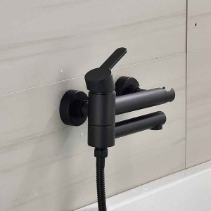 Bathtub Faucet Wall Mounted Black, 3 Spout Bathroom Faucet Bath Roman Tub Filler Mixer Tap Brass with 2 Sprayer Bidet Sprayer