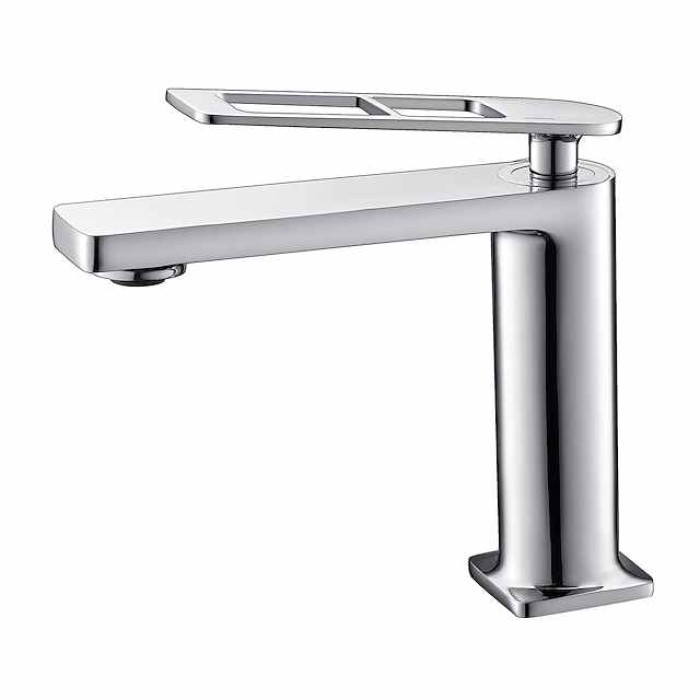 Single Handle Bathroom Faucet, Painted Finishes/Electroplated/Chrome One Hole Centerset, Brass Bathroom Sink Faucet with Hollow Handle