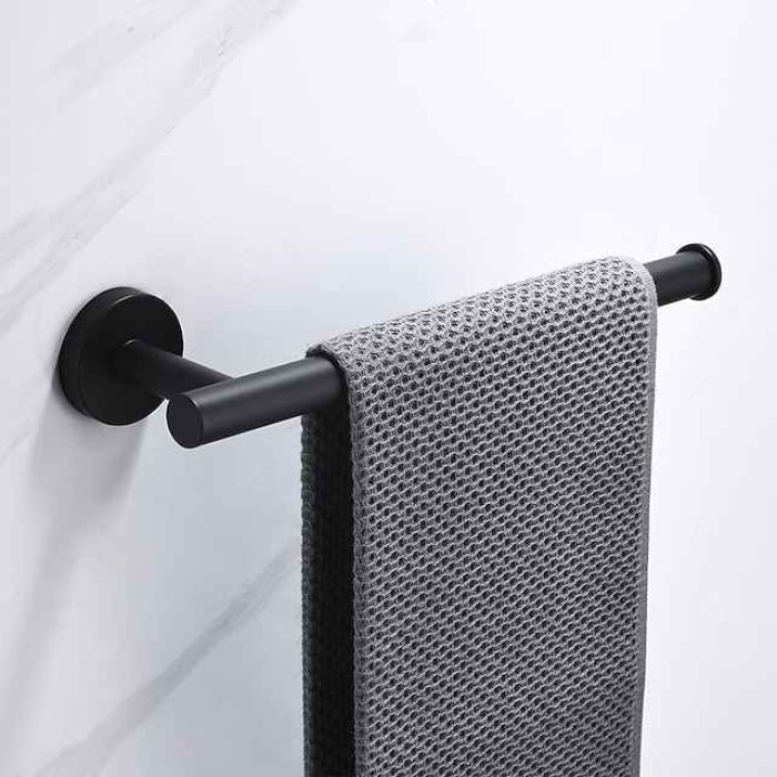 Towel Bar and Towel Rack with Hooks New Design Stainless Steel Bathroom Towel Rack Wall Mounted Painted Finishes 1pc