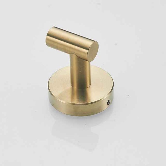 2pcs Wall Hooks for Coats,Stainless Steel Robe Hooks,Wall Mounted Coat Hooks For Bathroom,Bedroom,Kitchen(Golden)