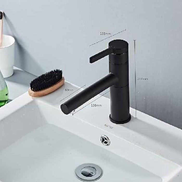 Bathroom Sink Faucet - Rotatable / Pull out Painted Finishes Mount Outside Single Handle One HoleBath Taps