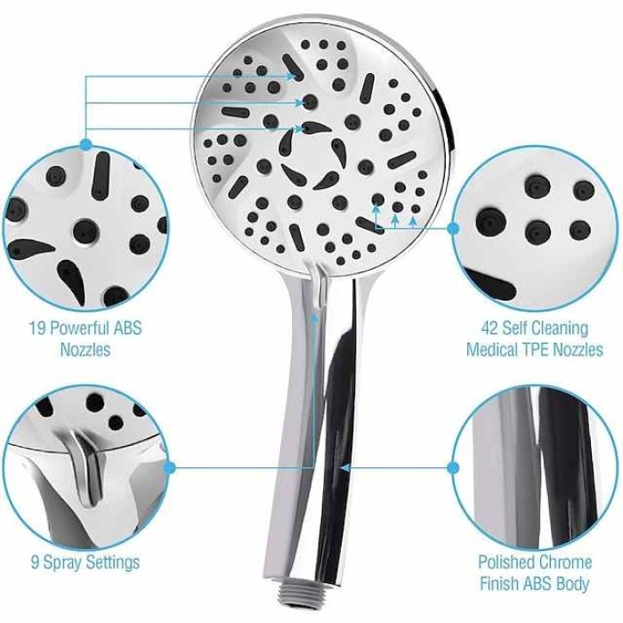 Contemporary Hand Shower Chrome Feature - Shower, Shower Head