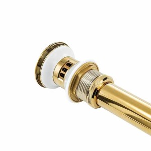 Brass Pop Up Sink Drain Stopper with Overflow Bathroom Faucet Vessel Vanity Sink Drainer(Golden)