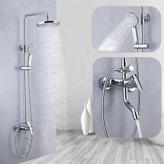 Shower Faucet,Shower System Rainfall Shower Head System Set Handshower Included pullout Multi Spray Shower Contemporary Traditional Electroplated Mount Outside Ceramic Valve Bath Shower Mixer Taps