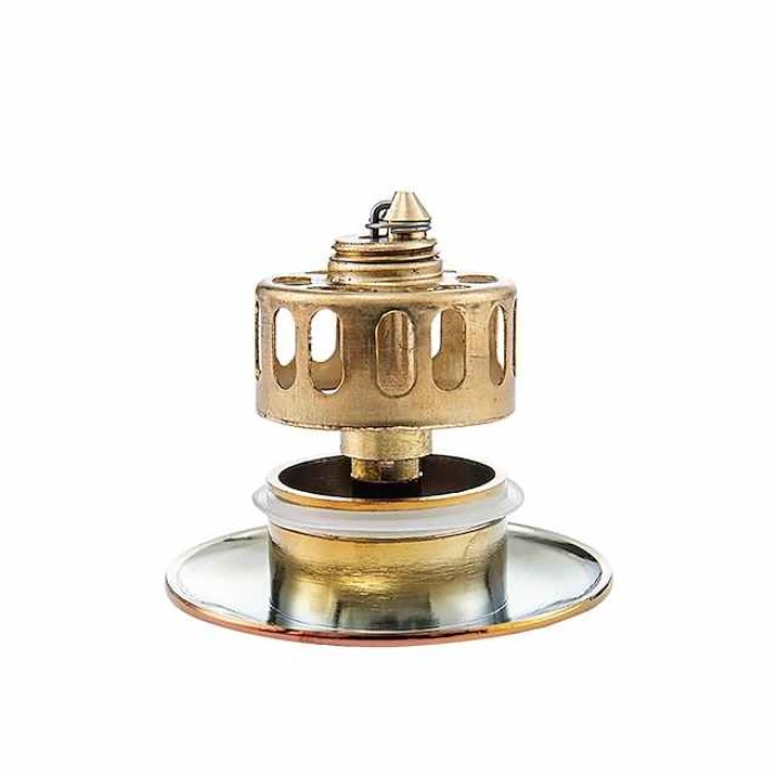 Brass Pop Up Sink Drain Stopper with Overflow Bathroom Faucet Vessel Vanity Sink Drainer(Rose Golden)