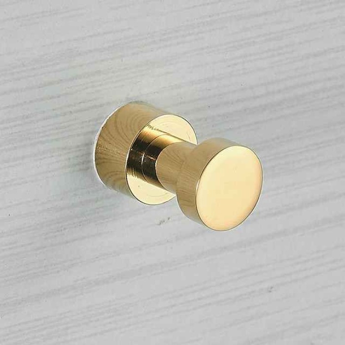 Wall Hooks for Coats,Brass Wall Mounted Bathroom Towel Hooks Robe Hooks 3PCS/5PCS(Golden)