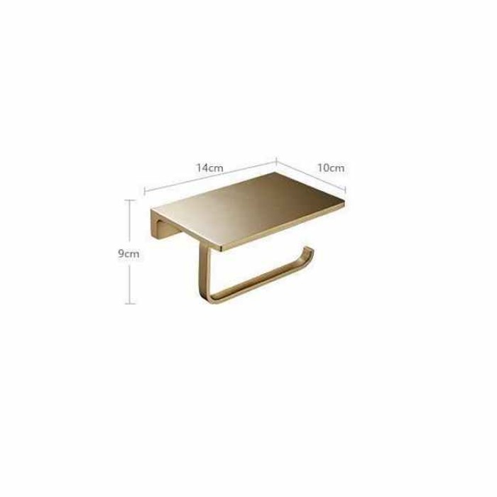 Toilet Paper Holder New Design Bathroom Shelf Contemporary Brass Wall Mounted Brushed Golden 1pc