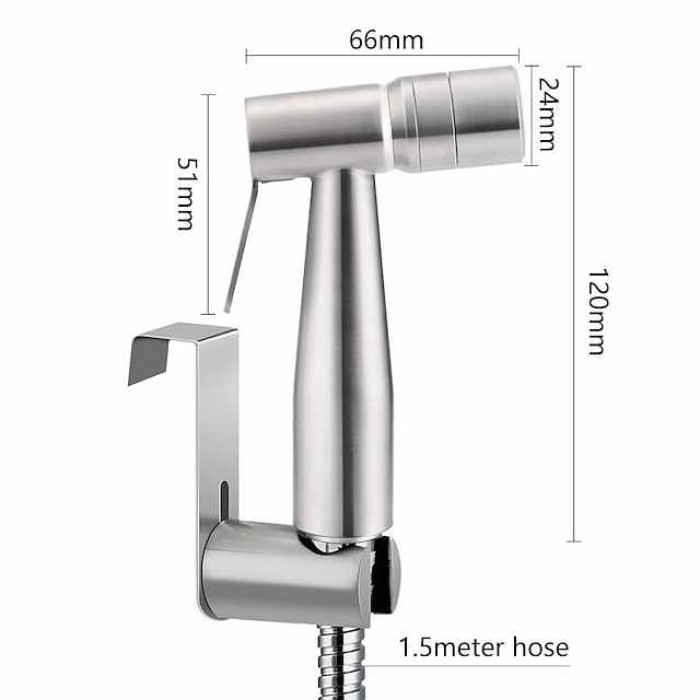 Two Ways 304 Stainless Steel Toilet Handheld Shattaf Bidet Sprayer Shower Heads Set Shower Faucet Accessories Muslim Shower G1/2 or G7/8