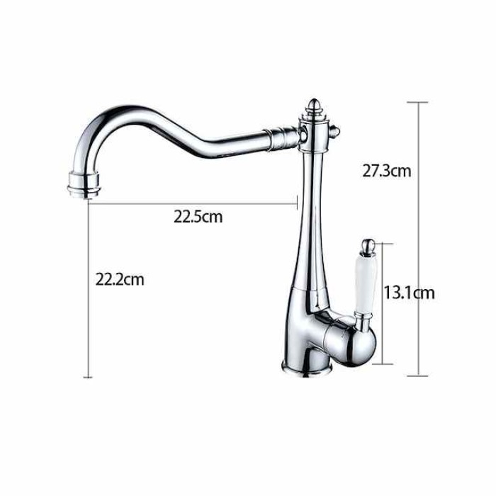 Kitchen faucet - Single Handle One Hole Brushed Standard Spout Centerset Antique Kitchen Taps