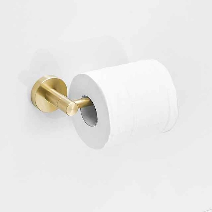 Bathroom Accessory Set Include Towel Bar Robe Hook and Towel Ring New Design Modern Stainless Steel Material Wall Mounted Golden 3pcs