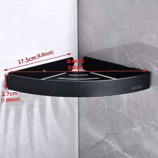 Bathroom Shelf New Design Multifunction Triangle Bath Corner Shelf Stainless Steel Wall Mounted Matte Black and Silvery 1pc