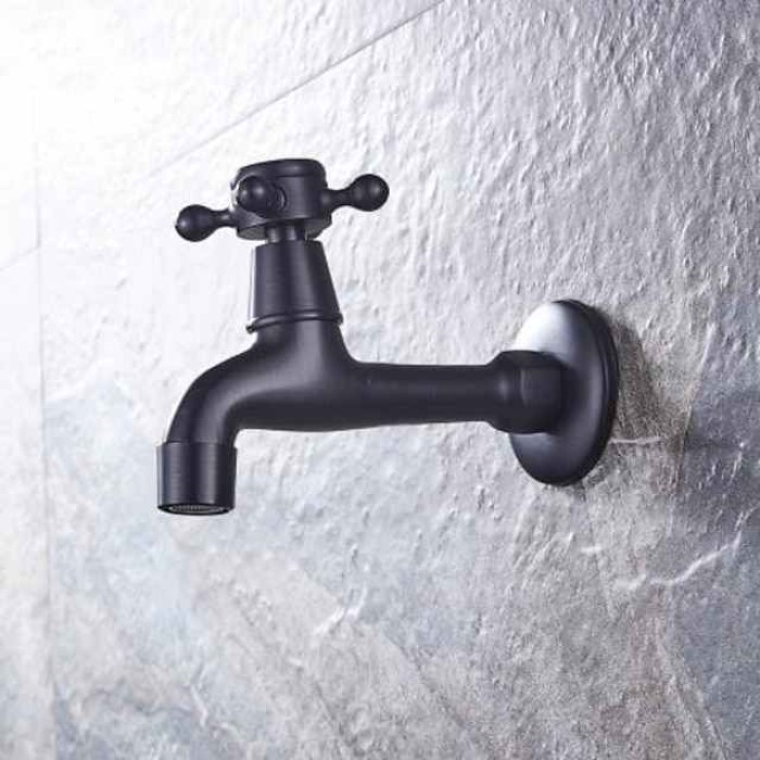 Outdoor Faucet Wall Mounted Single Handle/Outdoor/Indoor One Hole Centerset Retro Vintage Decorative Solid Brass Bathroom Sink Faucet Faucet Tap