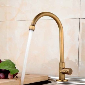 Kitchen faucet - Single Handle One Hole Antique Brass Standard Spout Centerset Antique Kitchen Taps