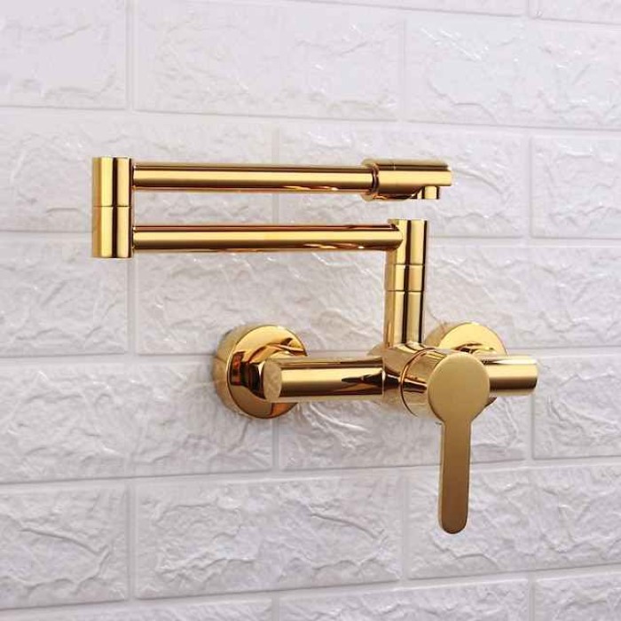 Kitchen faucet Single Handle Two Holes Electroplated/Painted Finishes Pull-out/&shy;Pull-down/Pot Filler Wall Mounted Contemporary Kitchen Taps