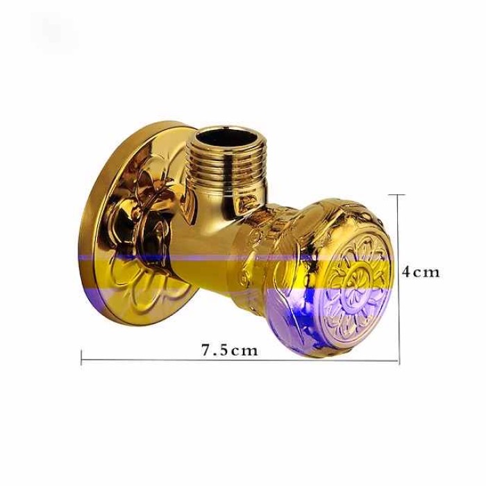 Antique Copper Triangle Valve Carved Retro Thickened Hot and Cold Triangle Valve Black Angle Valve Explosion-proof Water Stop Valve 1pc