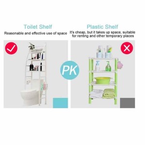 Toilet Bathroom Shelf Stainless Steel Floor Toilet Rack Free Punch Storage Rack