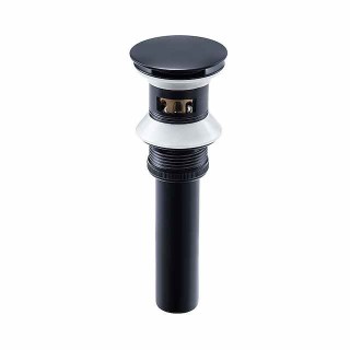 Brass Pop Up Sink Drain Stopper with Overflow Bathroom Faucet Vessel Vanity Sink Drainer(Black)