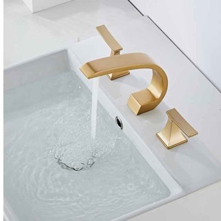 Bathroom Sink Faucet Widespread Oil-rubbed Bronze/Brushed/Electroplated Widespread Two Handles Three HolesBath Taps