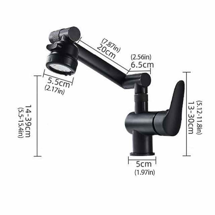 Bathroom Sink Faucet,Brass 360 Degree Rotating Liftable 3-Type Outlet Multi-Function Single Handle One Hole Bath Taps（Matte Black/Chrome）