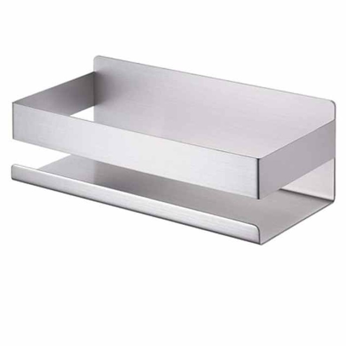 Bathroom Shelf,Self-Adhesive Shower Shelf Stainless Steel Wall-mounted Punch-free Bathroom Storage For Bathroom,Kitchen(Brushed Nickel,Matte Black)