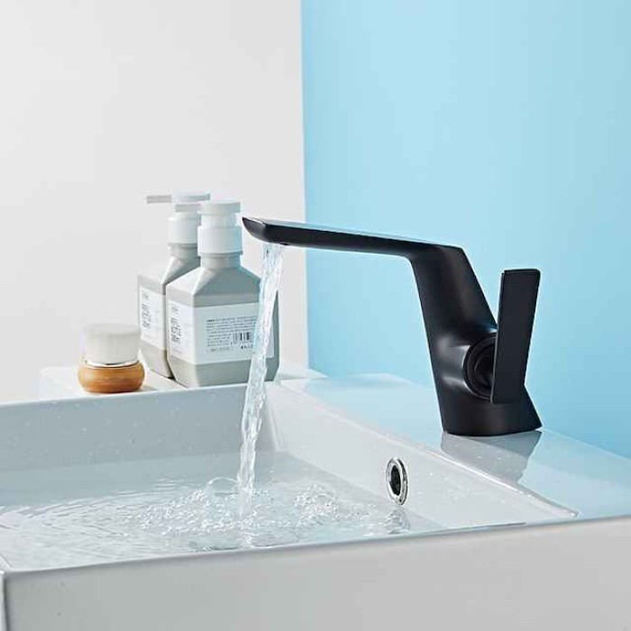 Bathroom Sink Faucet - Waterfall Electroplated / Painted Finishes Centerset Single Handle One HoleBath Taps