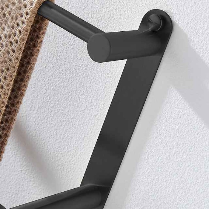 Wall Mounted Towel Rack,Stainless Steel 3-TierTowel Bar Storage Shelf for Bathroom 60cm Towel Holder Towel Rail Towel Hanger(Black/Chrome/Brushed Golden/Brushed Nickel)