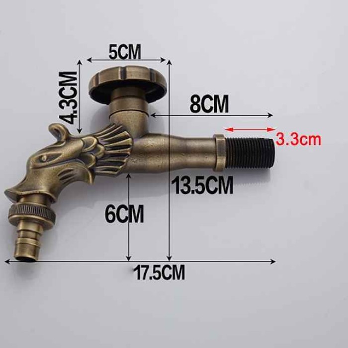 Outdoor Faucet - Patio Wall Mount Antique Brass Widespread Single Handle One HoleBath Taps, 3-Finish Antique Black Gold