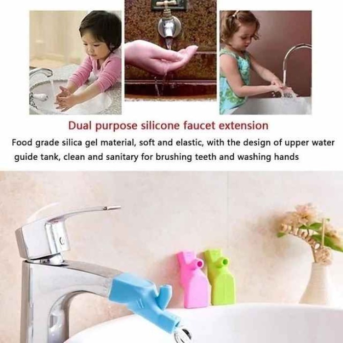 Silicone Faucet Extender Water Tap Extension Sink Children Washing Device Bathroom Kitchen Sink Faucet Guide Faucet Extenders