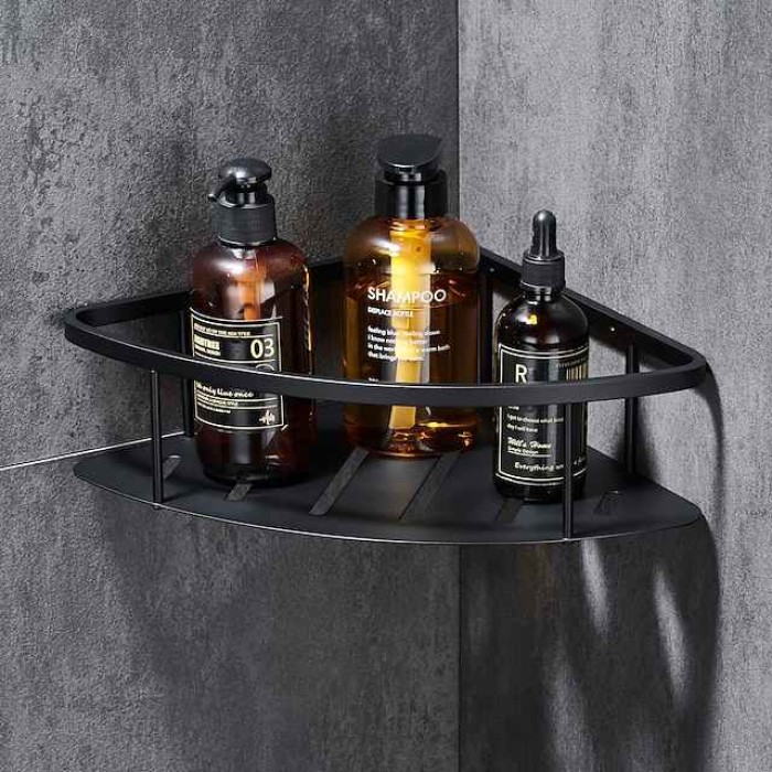 Triangle Bathroom Shelf For Washing Supplies, Wall Mounted, New Design Creative Contemporary Modern Stainless Steel 1pc