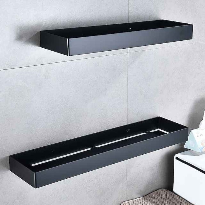 304 Stainless Steel Bathroom Shelf,Black New Design Creative Contemporary  Modern Bathroom Storage Rack