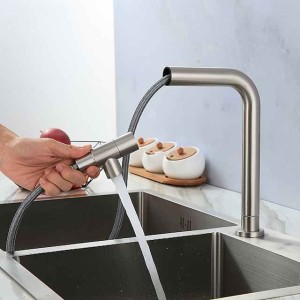 Kitchen faucet - Single Handle One Hole Stainless Steel Pull-out /Pull-down Other Contemporary Kitchen Taps cold or hot water only