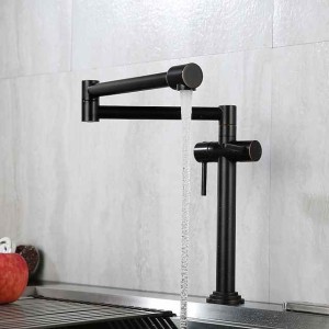 Foldable Kitchen Sink Mixer Faucet Deck Mounted, 360 Swivel Folding Single Handle Kitchen Vessel Taps