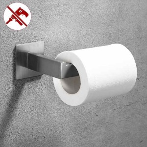 Wall Mounted Stainless Steel Bathroom Toilet Paper Holder,New Design Self-adhesive Creative Low-carbon Steel Metal Bathroom Decoration 1pc