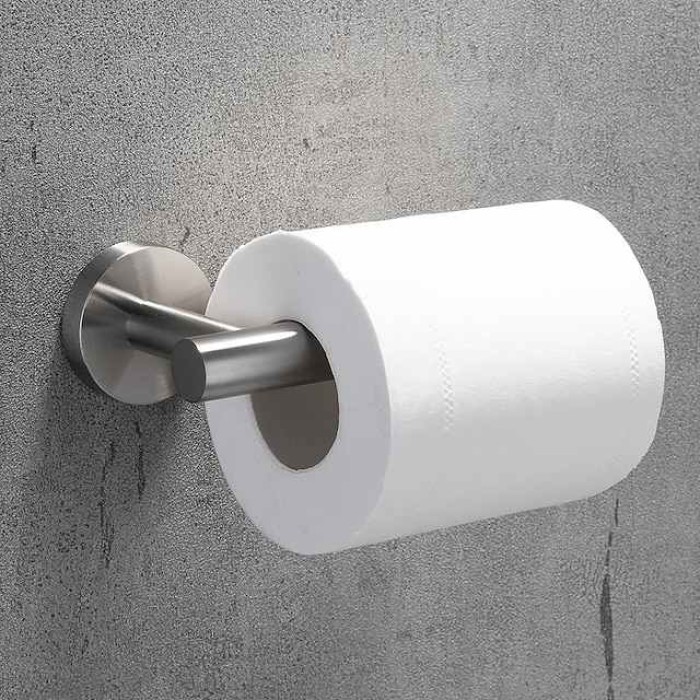 Wall Mounted Stainless Steel Bathroom Toilet Paper Holder,New Design Self-adhesive Creative Low-carbon Steel Metal Bathroom Decoration 1pc