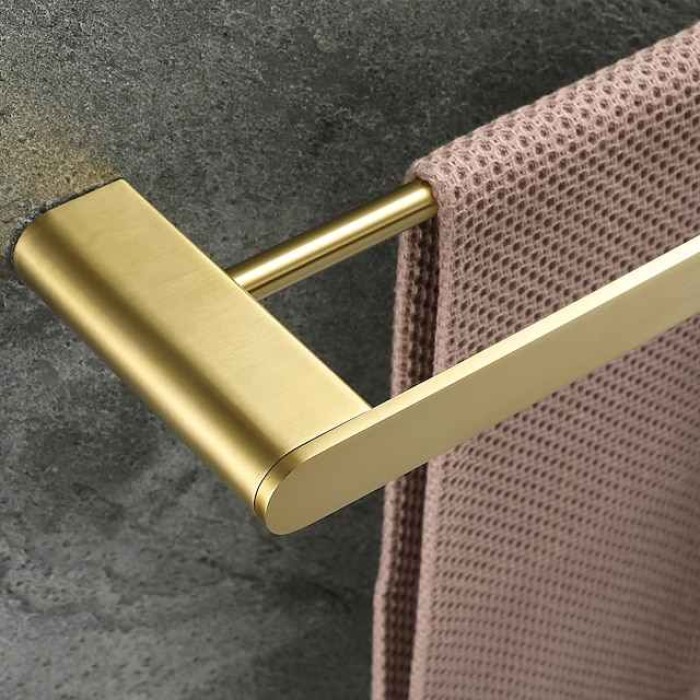 Golden Bathroom Hardware Sets,Wall Mounted Stainless Steel Towel Bar/Toilet Paper Holder/Toilet Brush Holder Multilayer,New Design Multifunction Contemporary