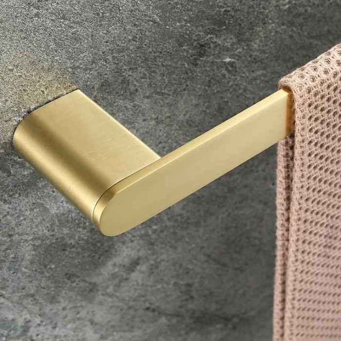 Golden Bathroom Hardware Sets,Wall Mounted Stainless Steel Towel Bar/Toilet Paper Holder/Toilet Brush Holder Multilayer,New Design Multifunction Contemporary