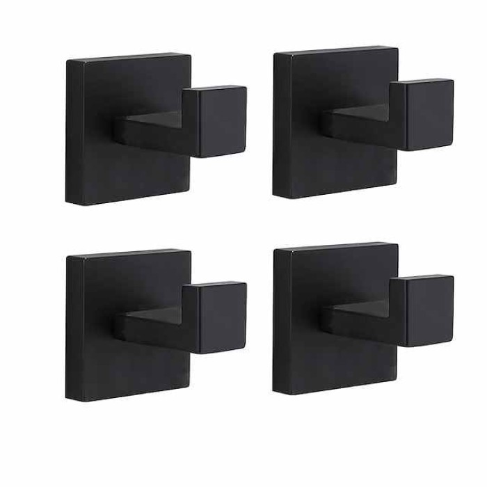 Multifunction Robe Hook, Modern Style, 304 Stainless Steel, 4-Finish Black, Chrome, Brushed, Gold- for Bathroom and Bedroom Wall Mounted